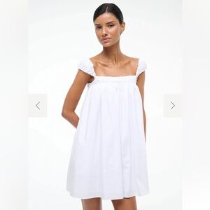 STAUD Beau White Mini Dress NWT